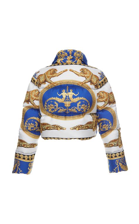 versace blue padded down jacket|net a porter Versace jacket.